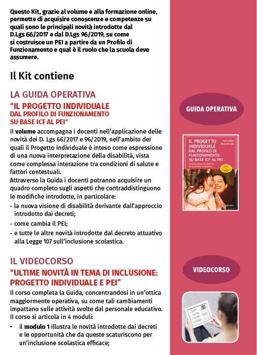 Kit PEI su base ICF::Un percorso completo sulle innovazioni in materia di inclusione scolastica