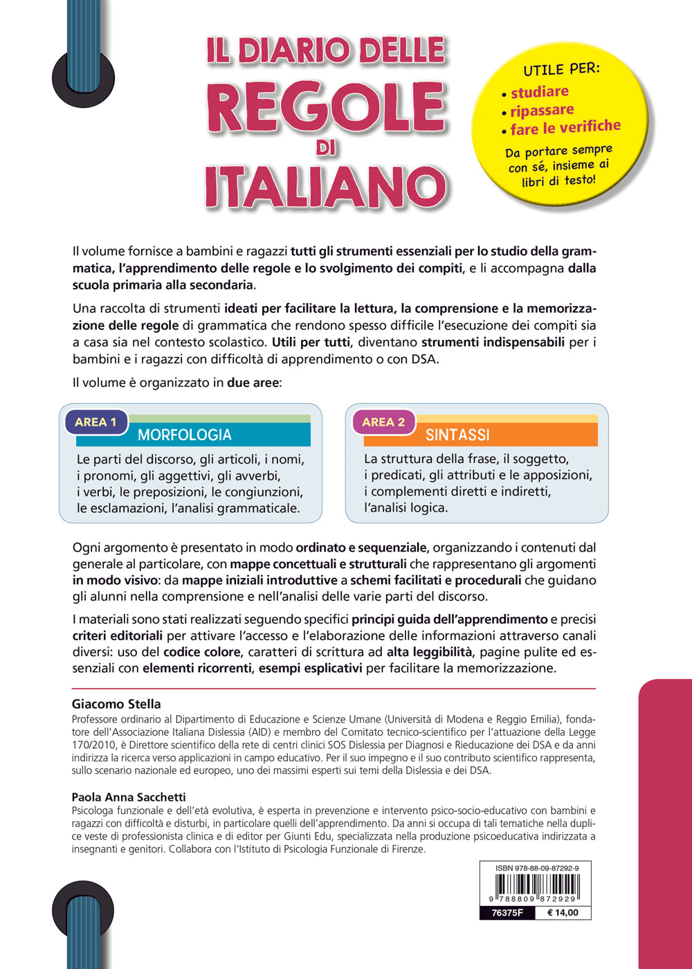 Il diario delle regole di italiano::Mappe, schemi e tabelle di morfologia e sintassi