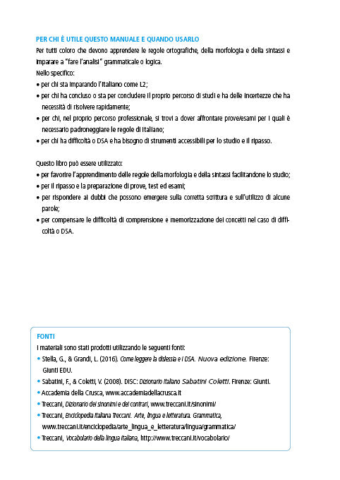 Il Manuale di base delle regole di italiano (VERSIONE ADULTI)::Morfologia, sintassi e ortografia